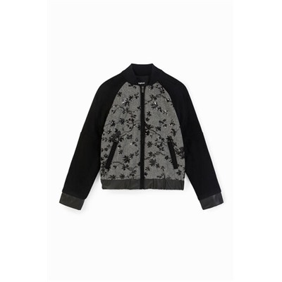 Chaqueta bomber lana bordada