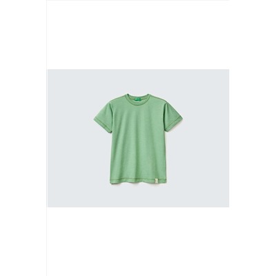 United Colors of BenettonErkek Çocuk Fıstık Yeşili Organik Koton T-shirt