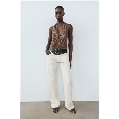 TULLE HALTER SCARF BODYSUIT