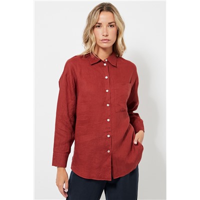 Camisa de lino - Burdeos
