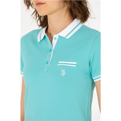 Kadın Mint Polo Yaka Tişört