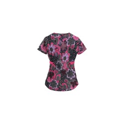UA Peace And Prosperity Fuchsia Mock Wrap Scrub Top