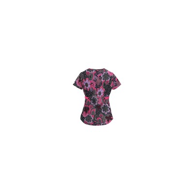 UA Peace And Prosperity Fuchsia Mock Wrap Scrub Top