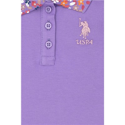 Kız Çocuk Lila Basic Polo Yaka Sweatshirt