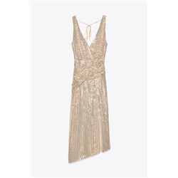 SEQUINNED MIDI DRESS