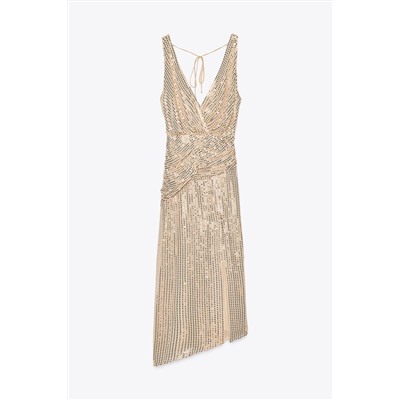 SEQUINNED MIDI DRESS