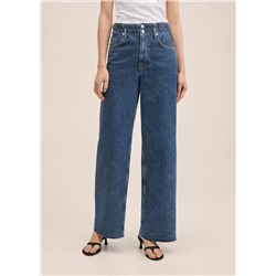 Vaqueros wideleg cintura elástica -  Mujer | MANGO OUTLET España