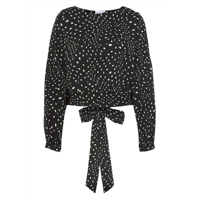 Women's dot print long sleeve blouse