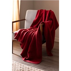 Plain Pamuklu Jakar Tv Battaniye - Bordo - 130x170 cm