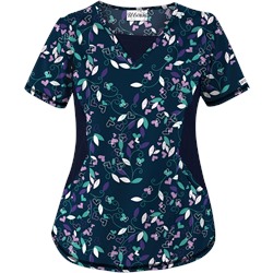 UA Nature's Heart Navy Print Scrub Top