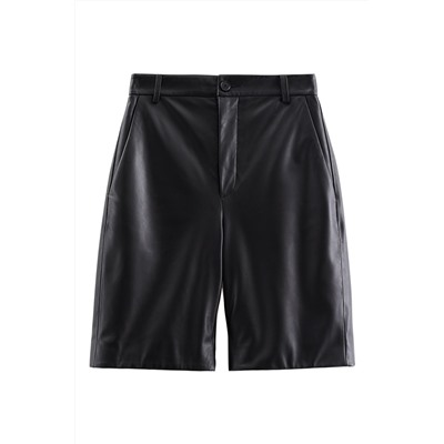 Short de piel Negro