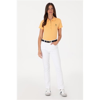 Kadın Turuncu Basic Polo Yaka Tişört