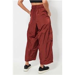 Pantalón wide leg cargo 7/8 cintura alta - Camel