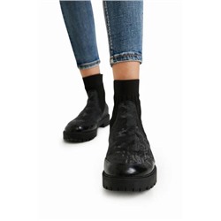 Botines biker calcetín