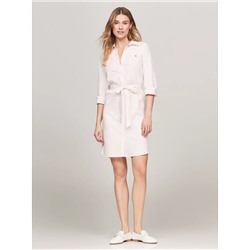 TOMMY HILFIGER BELTED STRIPE COTTON POPLIN SHIRTDRESS