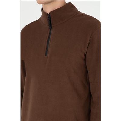 Erkek Kahverengi Basic Sweatshirt