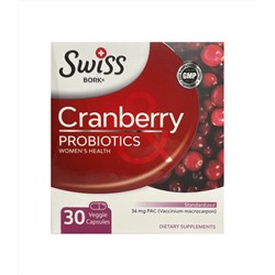 Swiss Cranberry Probiotics Пробиотики с клюквой/30 капсул