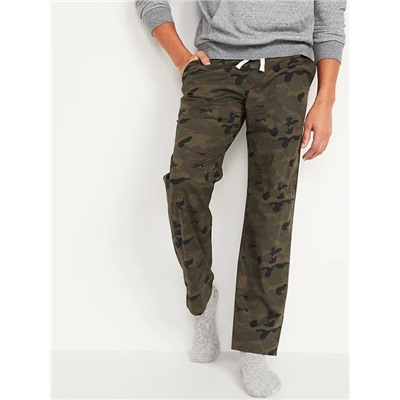 Printed Poplin Pajama Pants for Men