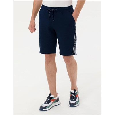 Lacivert Slim Fit Örme Şort
