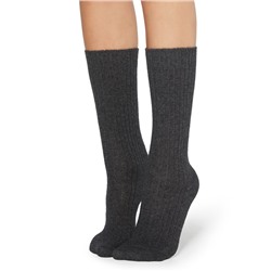 Kurze Socken in Rippe mit Wolle und Kaschmir