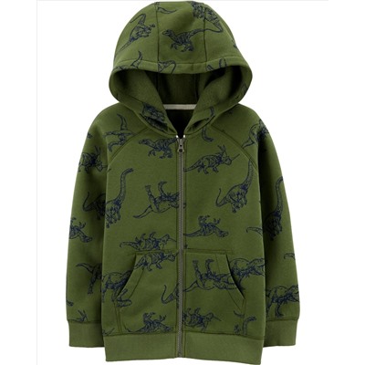Zip-Up Fleece-Lined Hoodie