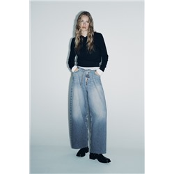 Z1975 LOOSE WIDE-LEG HIGH-WAIST BELTED JEANS