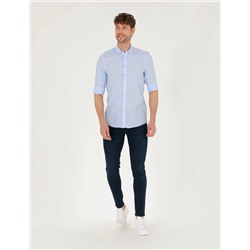 Açık Mavi Slim Fit Uzun Kollu Gömlek