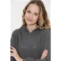Kadın Antrasit Melanj Basic Sweatshirt