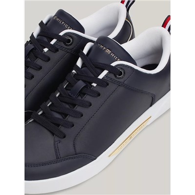 Tommy Hilfiger Metallic Trim Leather Sneaker