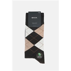 Avva Erkek Kahverengi Baklava Desenli Bambu Soket Çorap A32y8512 A32Y8512