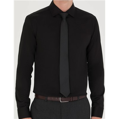 Siyah Ex. Slim Fit Uzun Kollu Klasik Gömlek