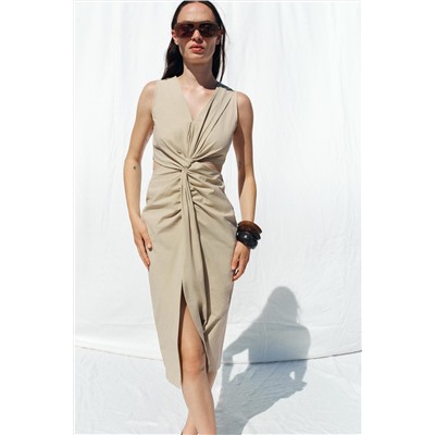 MIDI CUT-OUT KNOT DRESS