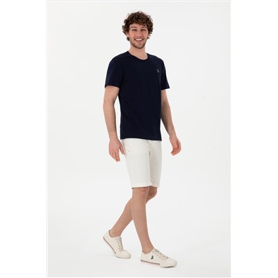 Erkek Regular Fit Bisiklet Yaka Lacivert Basic Tişört