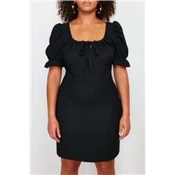 Siyah A-Line Mini Dokuma Elbise TBBSS24AH00017