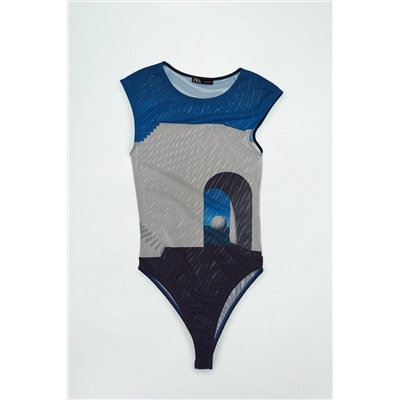 RENÉ MAGRITTE PRINT TULLE BODYSUIT