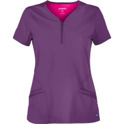 Jockey Scrubs Modern Notch Neck Zipper Top
