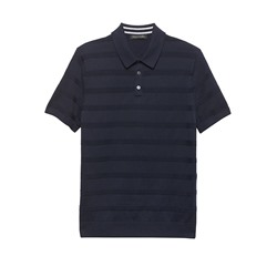 SUPIMA® Cotton Texture Stripe Sweater Polo