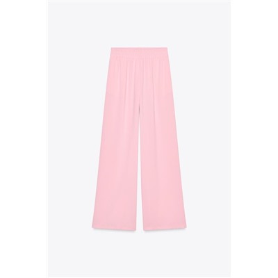 CREPE WIDE-LEG TROUSERS