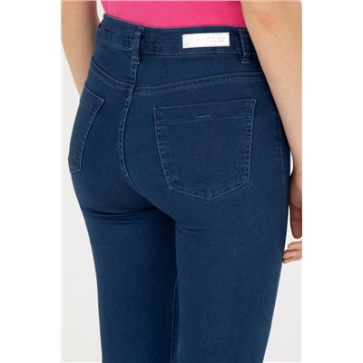 Kadın Mavi Toothpick Fit Jean Pantolon