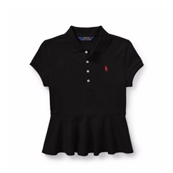 Cotton Peplum Polo Shirt
