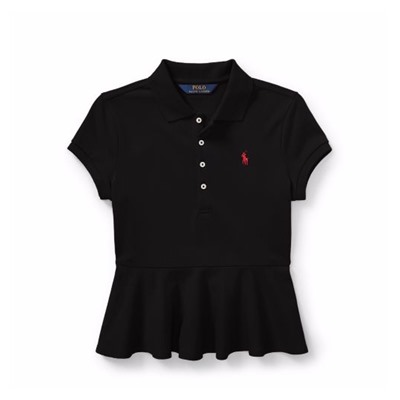 Cotton Peplum Polo Shirt