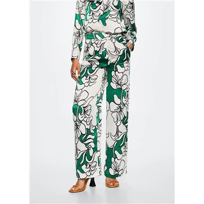 Pantalón satinado estampado -  Mujer | MANGO OUTLET Melilla