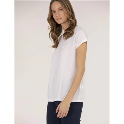 Beyaz Comfort Fit Bisiklet Yaka Basic Tişört