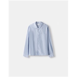 Striped long sleeve poplin shirt
