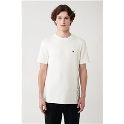 Avva, Erkek Beyaz Baskılı Bisiklet Yaka Soft Touch T-shirt A41y1328