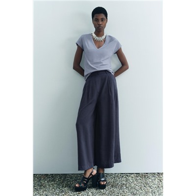 LINEN AND COTTON BLEND T-SHIRT