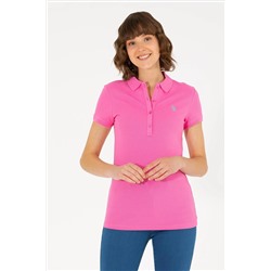 Kadın Pembe Basic Polo Yaka Tişört