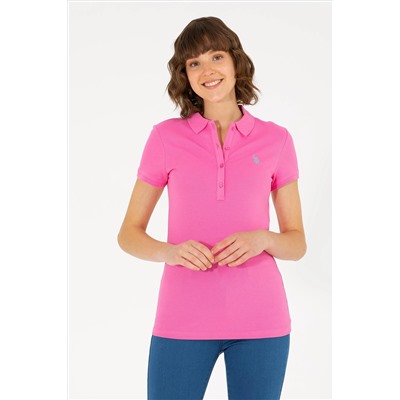 Kadın Pembe Basic Polo Yaka Tişört