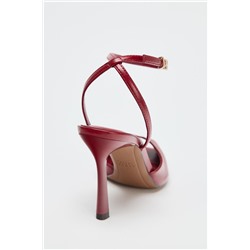 STILETTO HEEL ANKLE STRAP SANDALS