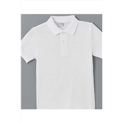LC Waikiki, Beyaz Polo Yaka Kısa Kollu Basic Erkek Çocuk Tişört